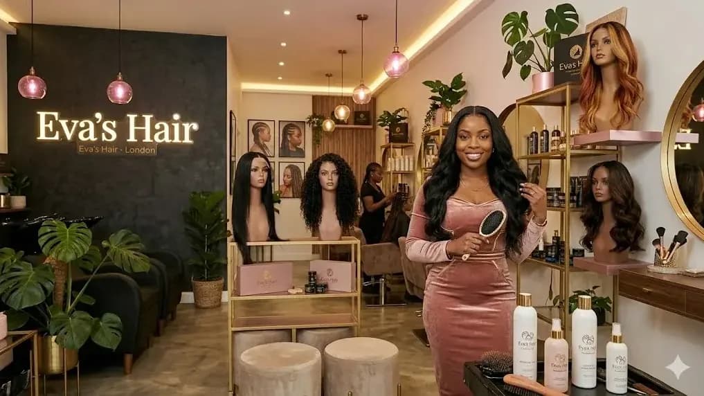Eva Hair UK salon platform with services, products, booking flow, and admin dashboard built by NUSTFORGE